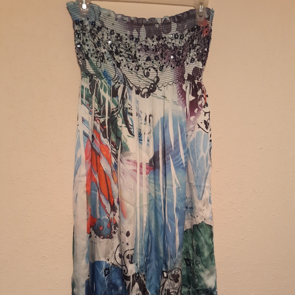 Lapis Strapless Dress